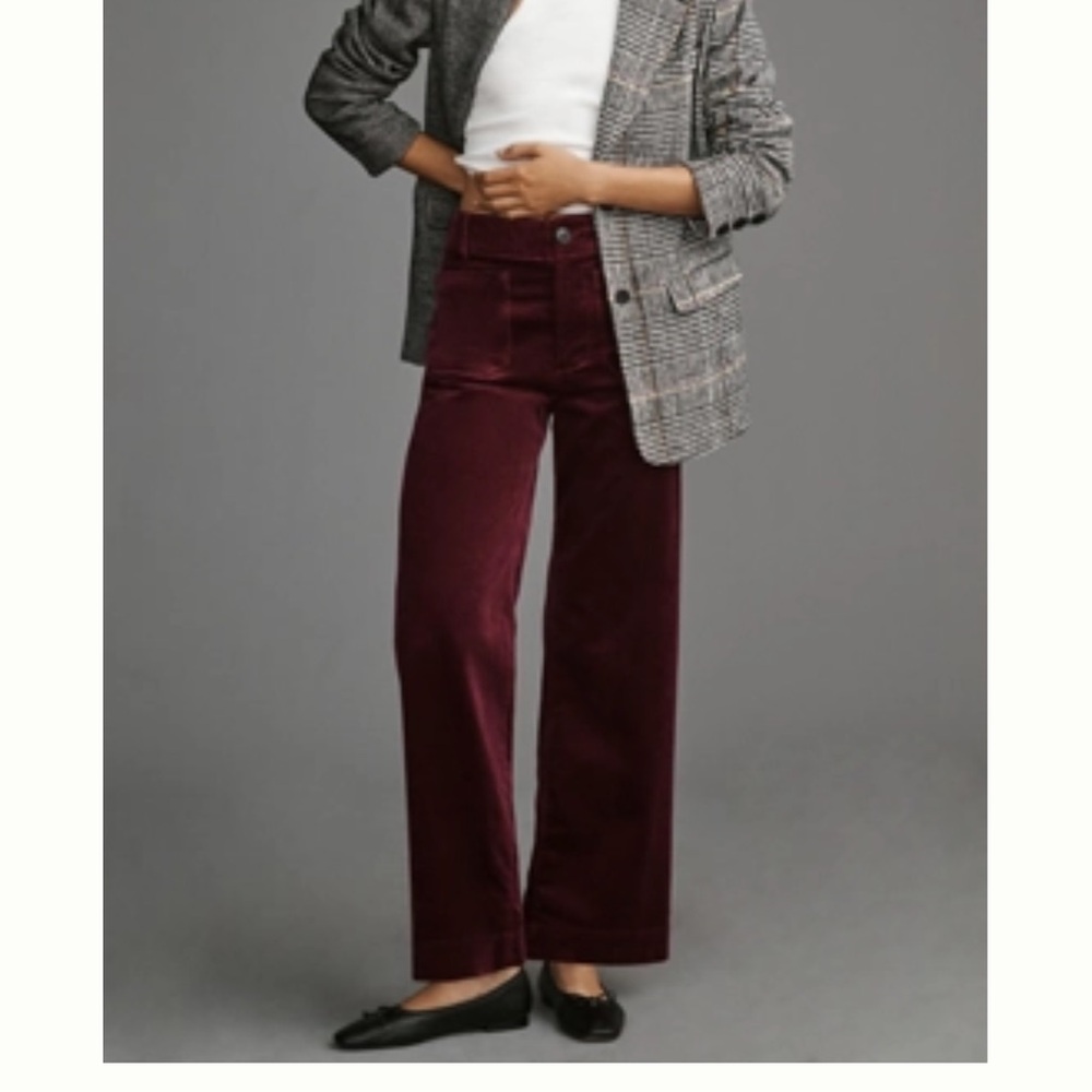 Maeve Wide Leg Corduroy Magenta/Violet Pants